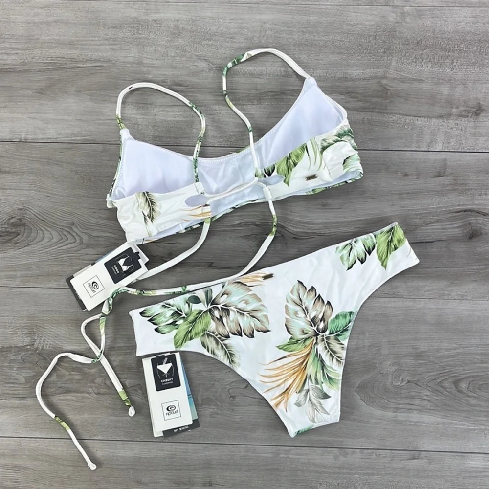☀️RIP CURL☀️ PALMETTO CROP PALMETTO CHEEKY HIPSTER BIKINI SET